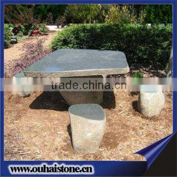 Countryside Crude Stone Table Set Granite Table And Benches