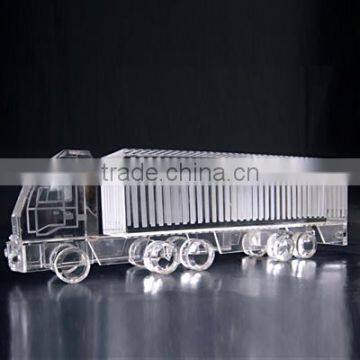 Hot sale crystal 3d laser engraved crystal car model, crystal crafts gift model