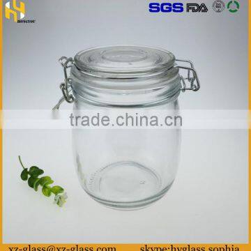 airtight canister & jar type and food use beverage glass jar with alumite lid 70cl