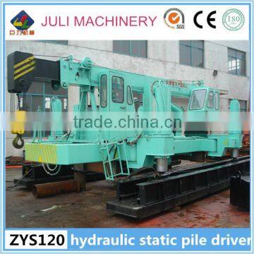 High stability 120 ton hydraulic slient press pile driver Type ZYS80 B-B hydraulic static pile driver