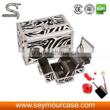 Aluminum Compact Beauty Make up train case with Mirror