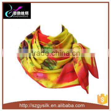 ladies long digital printed silk scarf