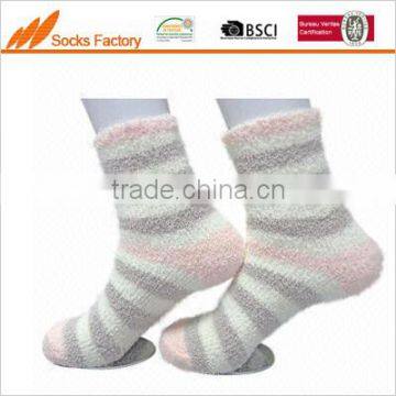 Women's soft fuzzy microfiber socks, available in solid color