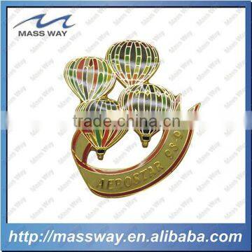 coloured enamel custom gold balloon shape metal badges