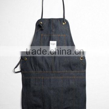 Custom high quality durable denim apron with pockets