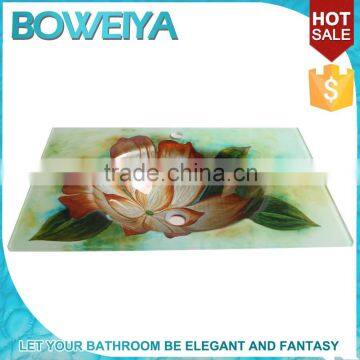 Boweiya Wholesale Price Of Tempered Glass Molded Vanity Tops