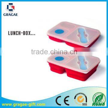 2014 eco- food grade silicone collapsible lunch box /storage box