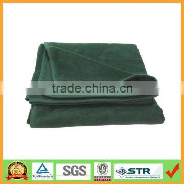 Green plain style high quality polar fleece space blanket and home blanket