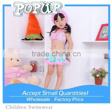 micro bikini Two pink swimsuit split cute Children's swimwear Harness-style Girls Small flowers