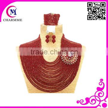 fashion elegant chunky red bead necklace with bead necklace with new fashion initial necklaces