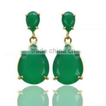 The Gopali Jeweller Designer Green Onyx Gemstone Earring