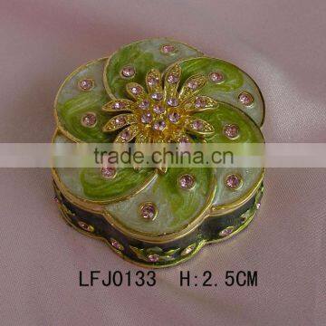 2013 Round Six Leaf Metal Jewelry Boxes, LFJ0133