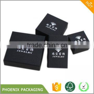 Fancy Black Kraft Paper Box Jewelry Necklace Ring Bracelet Gift Box Packaging photo-2
