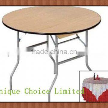Used Unique Wood Folding Round Banquet Tables For Sale