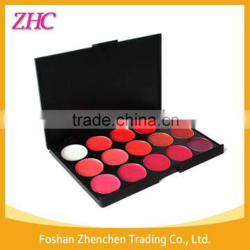 OEM Professional lipgloss palette 15 color high light blusher