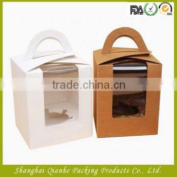 corrugated cake box with clear window