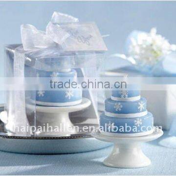 Blue decoration carved candle for wedding favors