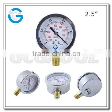 High quality 2 1/2" stainless steel vacuum pump pressure gauge price                        
                                                Quality Choice