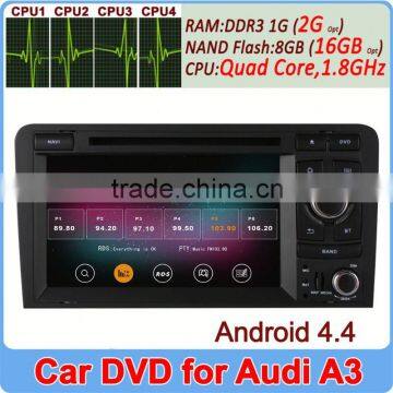 Wholesale Price Quad Core Android 4.4 gps navigation for Audi S3 A3 Support OBD 1024*600