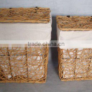 willow rattan basket with lid