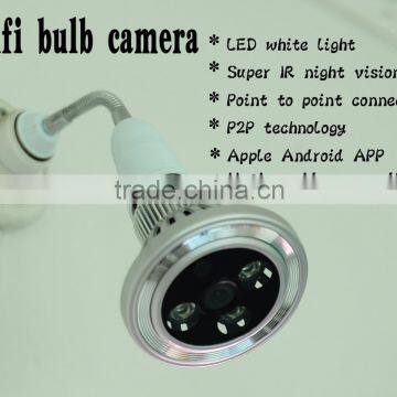 720p wifi ip hidden camera bulb led light automatic detection Security DVR with night vision