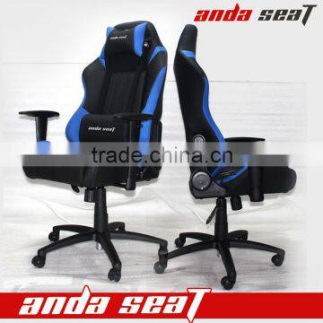 Blue Black PVC Leather Wholesale Economic Racing Gamer Seat Office Revolving Office Chair With Wooden Armrest Swivel Chairs