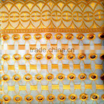 China supplier T/C TWO-SIDE BORDER HEAVY ALLOVER EMBROIDERY FABRIC (TWO-TONES)