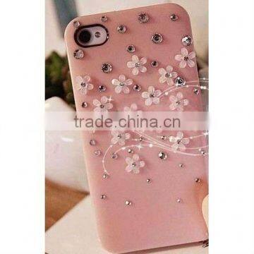 Flower Diamond For iPhone 4 4S Full Body Phone Fashion Crystal Case