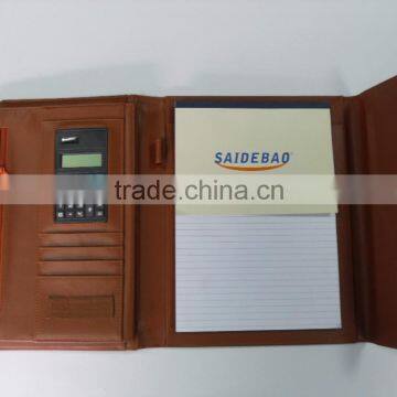 A4 Leather Portfolio Folder Leather Portfolio Folder Top Quality Business Portfolio Folder With Calculator photo-4