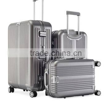 carry on luggage bag trolley case with 100% aluminium alloy sheel and draw bar