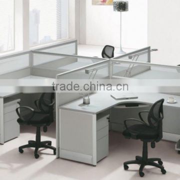 4 Seats Modern OEM 320 Aluminum melamie office partition workstation furniture