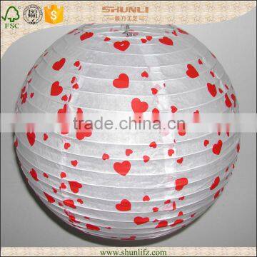 Valentine's day decoration round hanging rice paper lantern