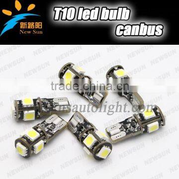 Wholesale T10 5SMD 5050 Car 194 168 192 W5W LED Light Automobile Bulbs Lamp Wedge Interior Light