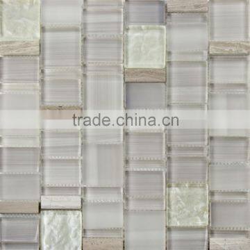 glass mix marble mosaic tiles, art design mosaic tile, modern house mosaics(PMH066)