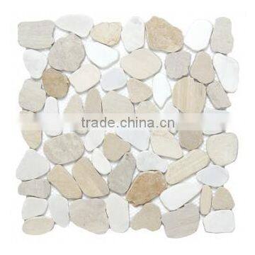 stone mosaic design, pebble mosaic tiles, modern house mosaics (PMSG211)