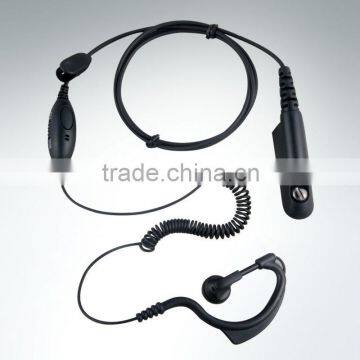 Two Way Radio Earpiece with in-Line PTT Flexible earhook