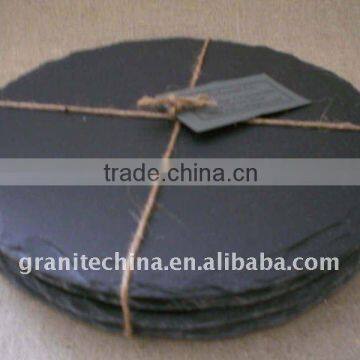 round black slate coasters