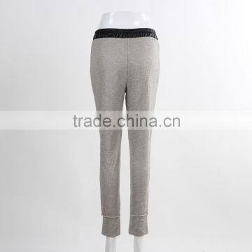 F5W30186 Newest Style Contrast Waistband Grey Sweatpants For Girls photo-3