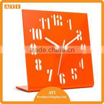 high quality modern design digital orange decorative QA acrylic clock