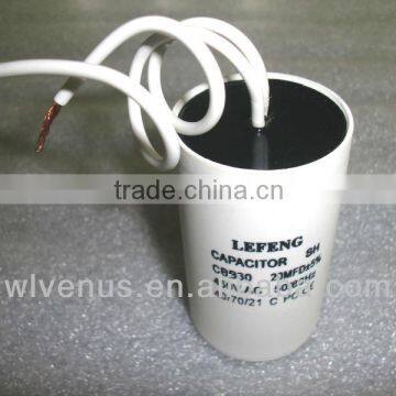 white plastic round case cbb60 capacitor 3uf