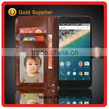 [UPO] Luxury Wallet Leather Mobile Phone Case for Google Nexus 6P Case with Card Holder and Photo Frame