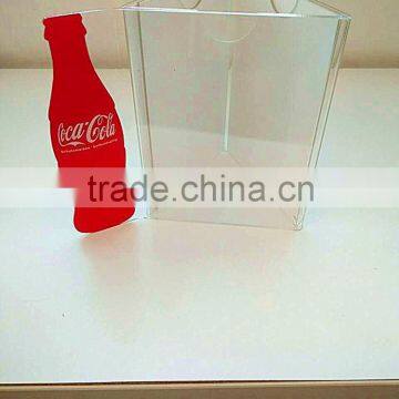 high clear hand-made maufacturer shenzhen factory acrylic 3 sides sign holder wholesale