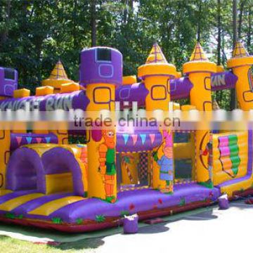 Popular colorful princess inflatable obstacle course on sale in factery price china obstacle course