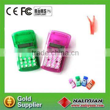 Hot sales 8 digit mini clip calculator with magnet for promotion