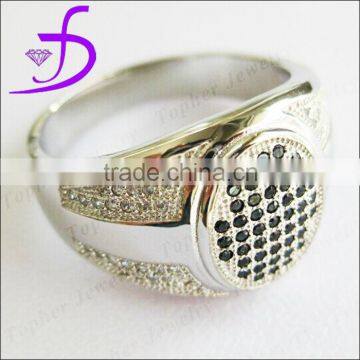 high quality 925 sterling silver factory OEM low price engagement black stone ring for men