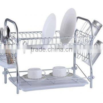 2 tier stainless steel kitchen dish rack