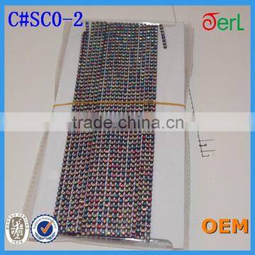 China wholesale SS8 fancy plastic rhinestone banding trimming chain