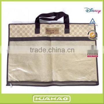 non woven fabri pvc transparent plastic bag for quilt