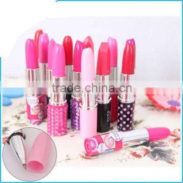 2015 Popular Cute Plastic Cheap Promotional Lipstick Light Ball Pens photo-2