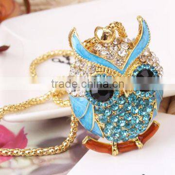 MYLOVE high quality colorful rhinestone owl necklace